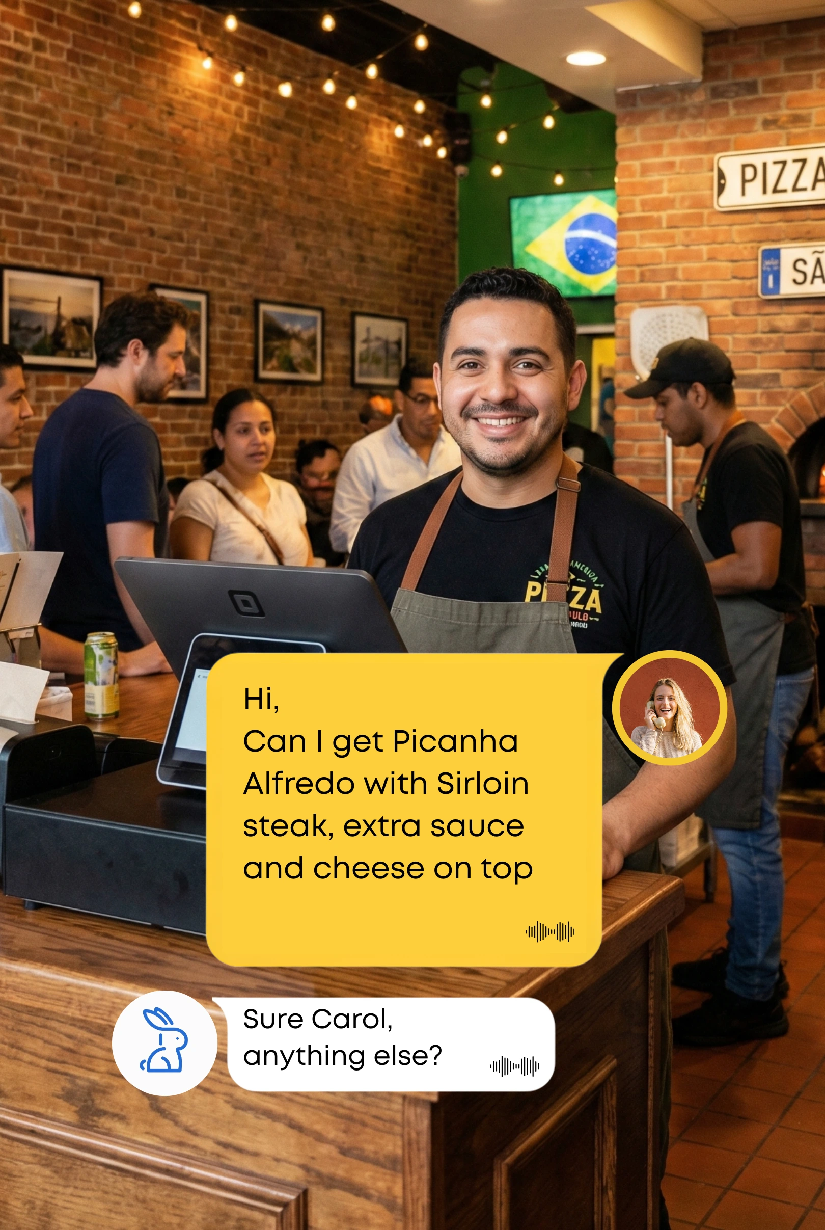 AI phone answering service for Brazilian restaurants